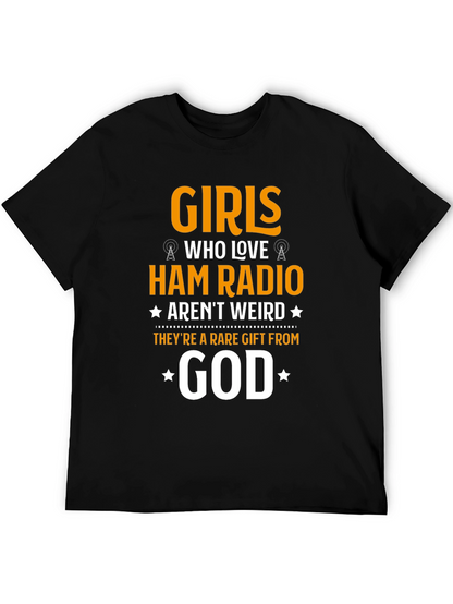 Camiseta Negra Girls Who Love Ham Radio