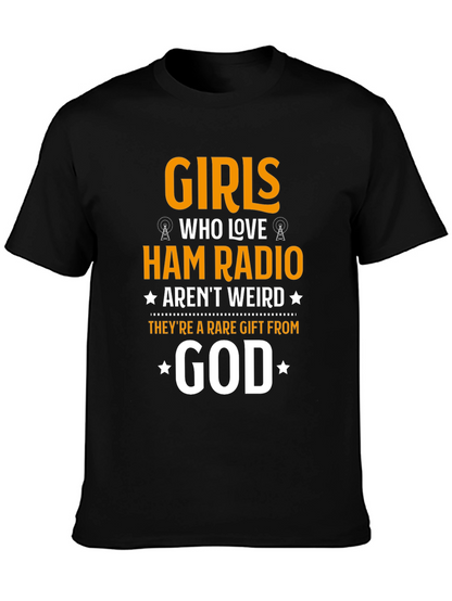 Camiseta Negra Girls Who Love Ham Radio