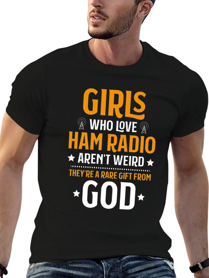 Camiseta Negra Girls Who Love Ham Radio