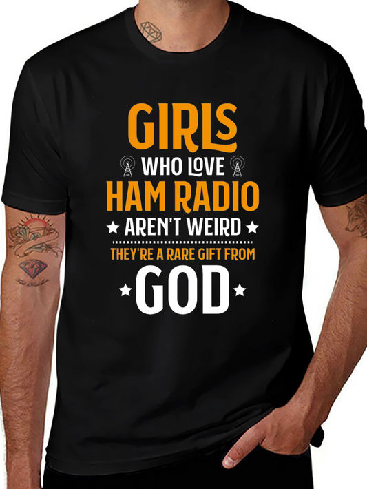 Camiseta Negra Girls Who Love Ham Radio