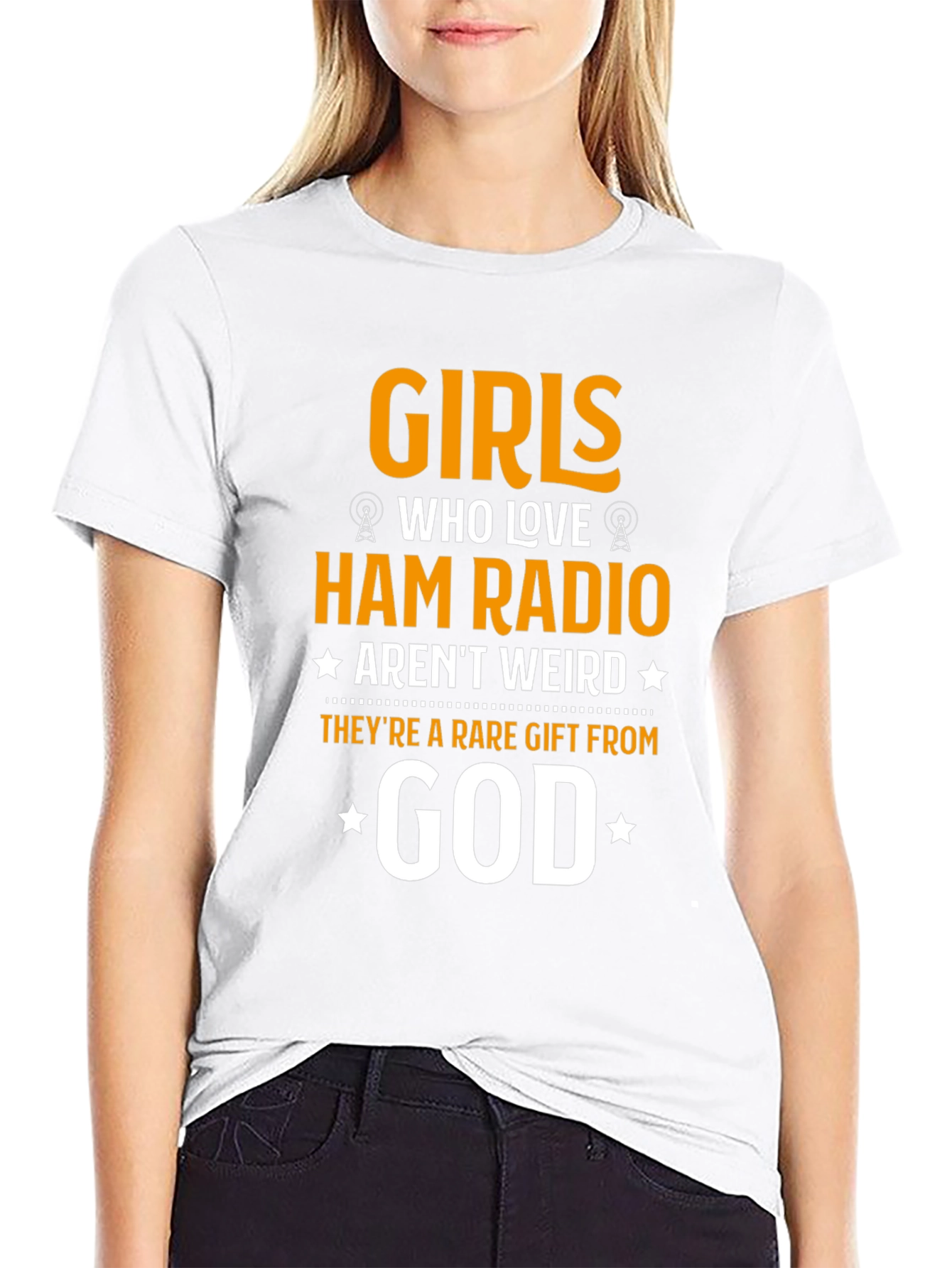 Camiseta Negra Girls Who Love Ham Radio