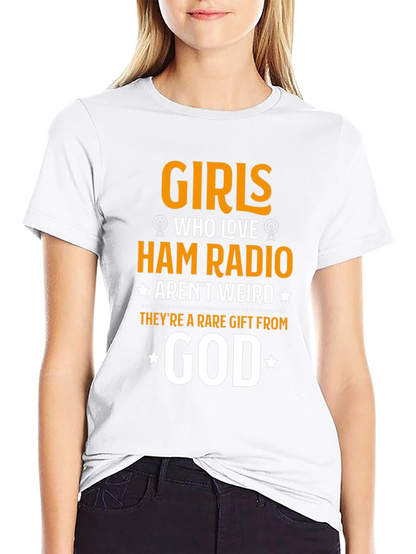 Camiseta Negra Girls Who Love Ham Radio