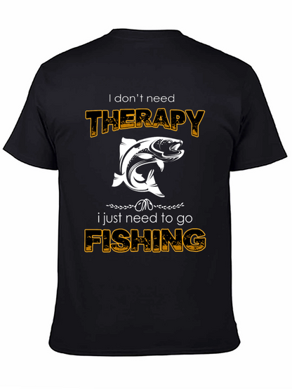 Camiseta Negra: Terapia de Pesca