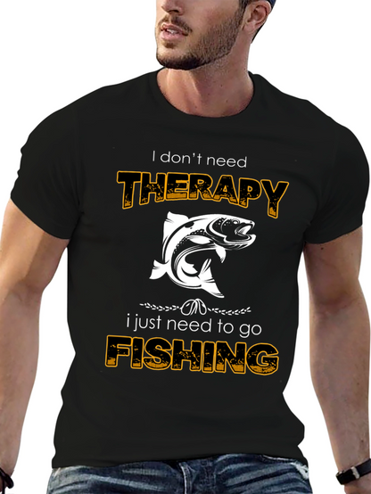Camiseta Negra: Terapia de Pesca