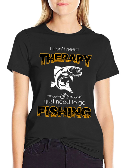 Camiseta Negra: Terapia de Pesca