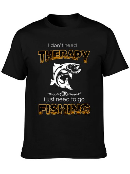 Camiseta Negra: Terapia de Pesca
