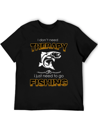 Camiseta Negra: Terapia de Pesca