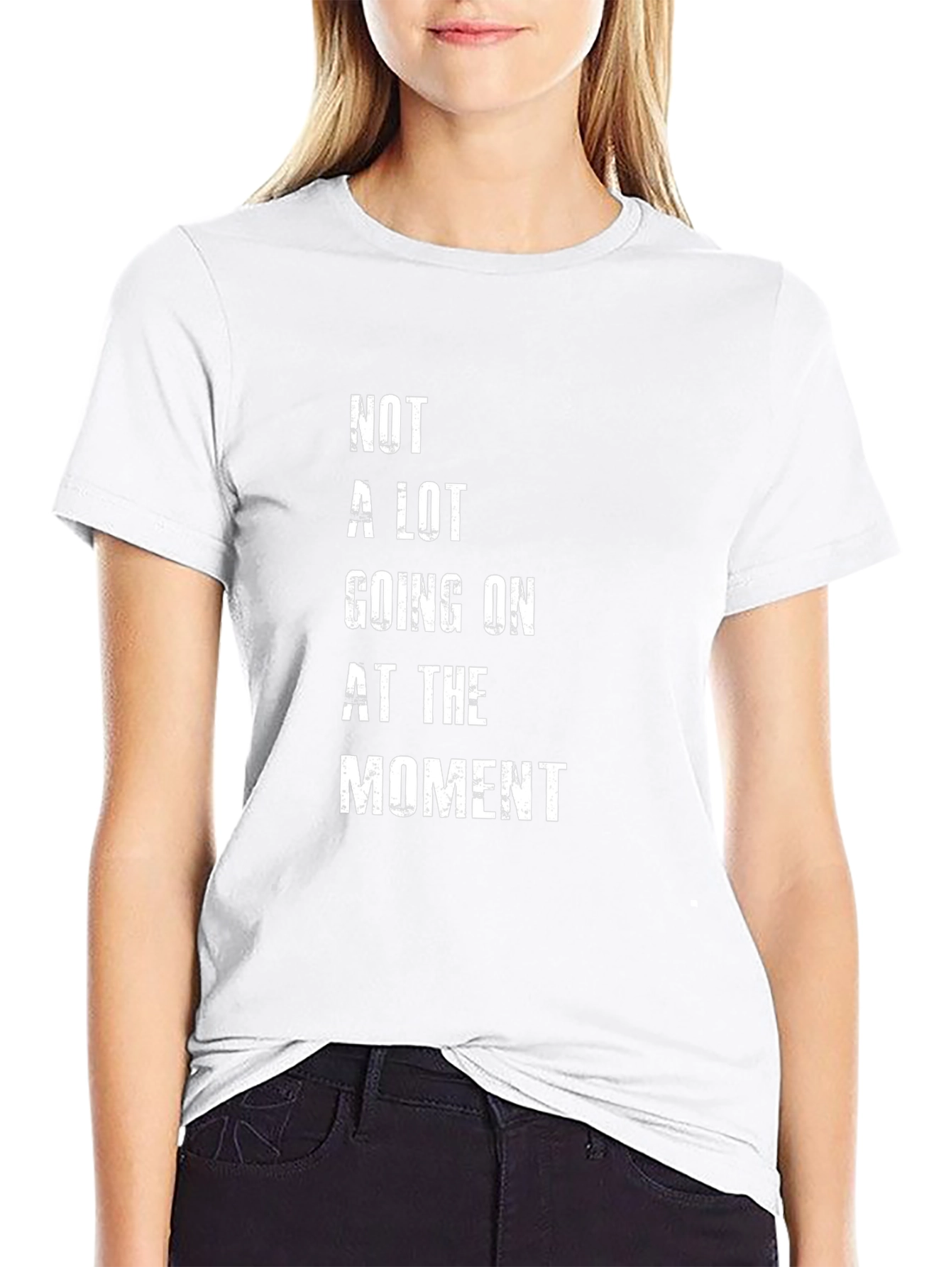 Camiseta Negra con Texto Not A Lot Going On