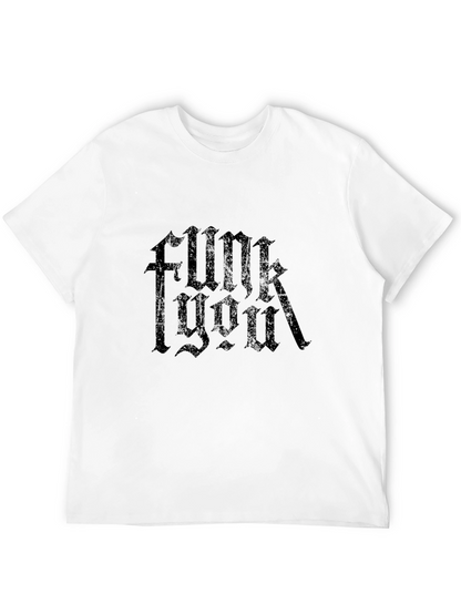 Camiseta Negra con Estampado Gótico Funk You