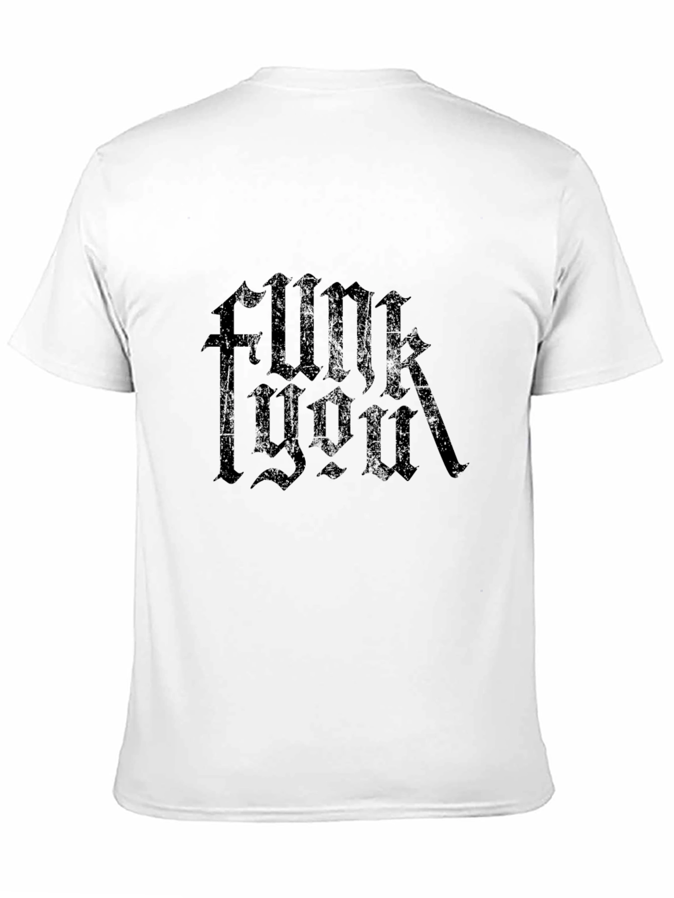 Camiseta Negra con Estampado Gótico Funk You
