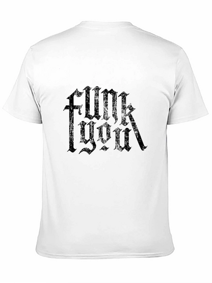 Camiseta Negra con Estampado Gótico Funk You