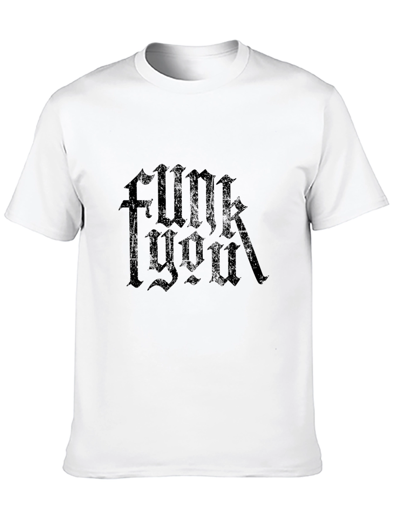 Camiseta Negra con Estampado Gótico Funk You