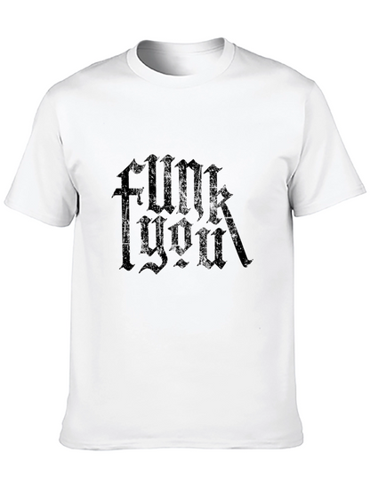 Camiseta Negra con Estampado Gótico Funk You