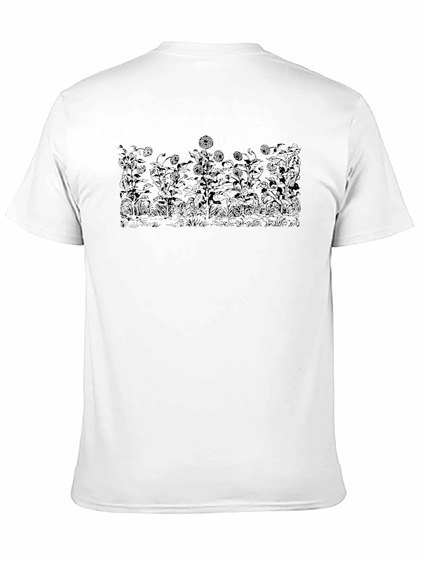 Camiseta Negra con Diseño Floral Intenso