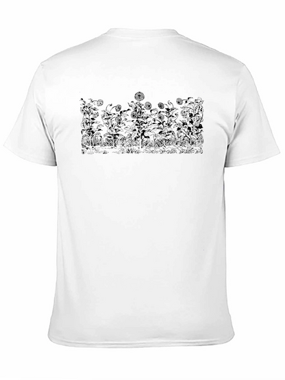 Camiseta Negra con Diseño Floral Intenso