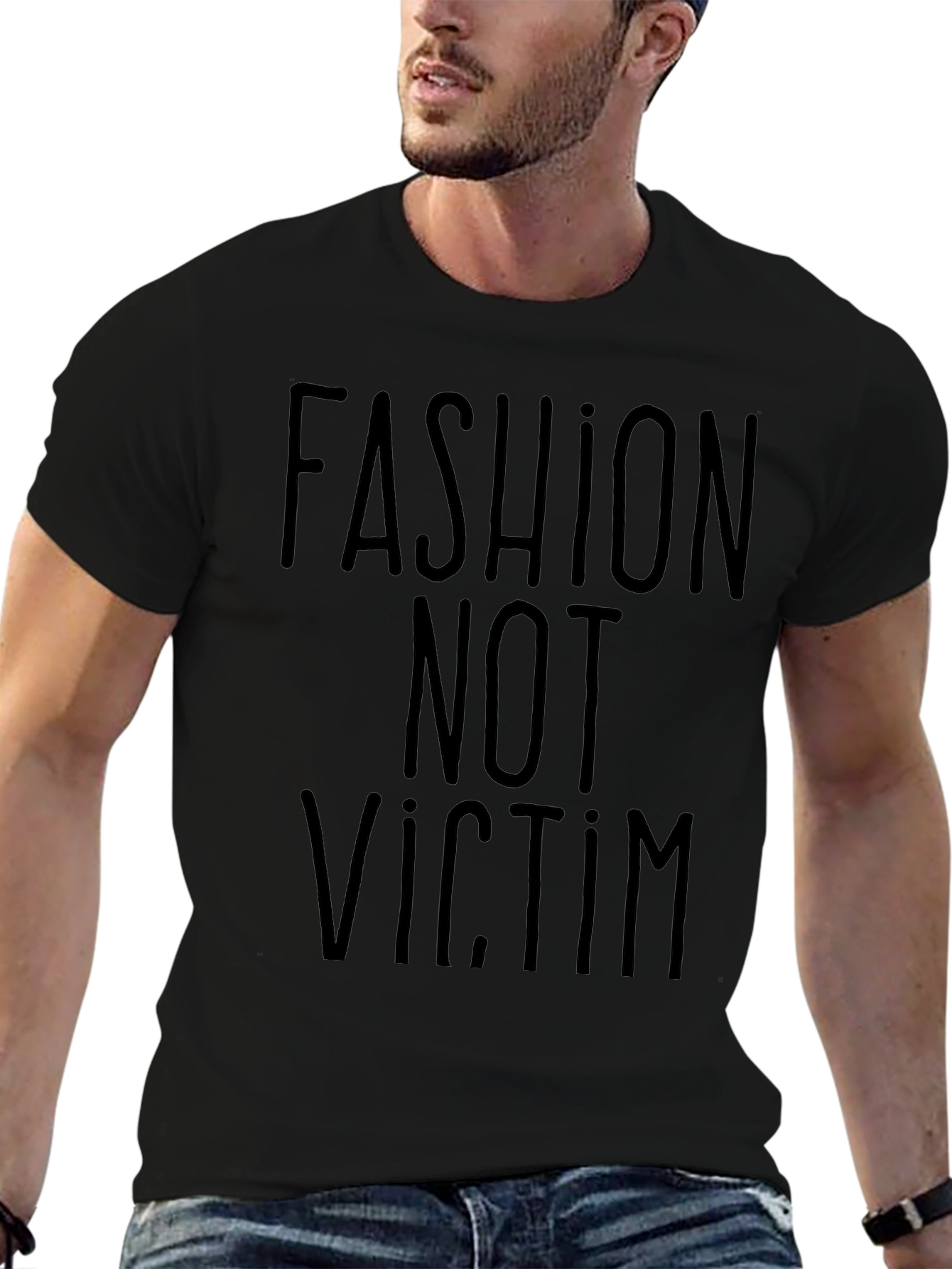 Camiseta Negra: Fashion Not Victim