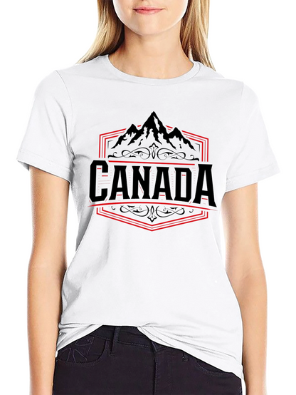 Camiseta Negra Canadá Montaña Diseño Gráfico Hombre