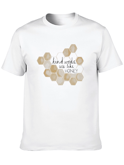 Camiseta Negra con Diseño de Panal y Frase Motivacional