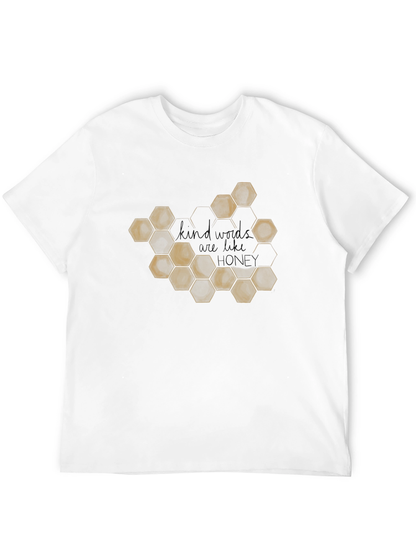 Camiseta Negra con Diseño de Panal y Frase Motivacional