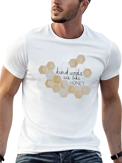 Camiseta Negra con Diseño de Panal y Frase Motivacional