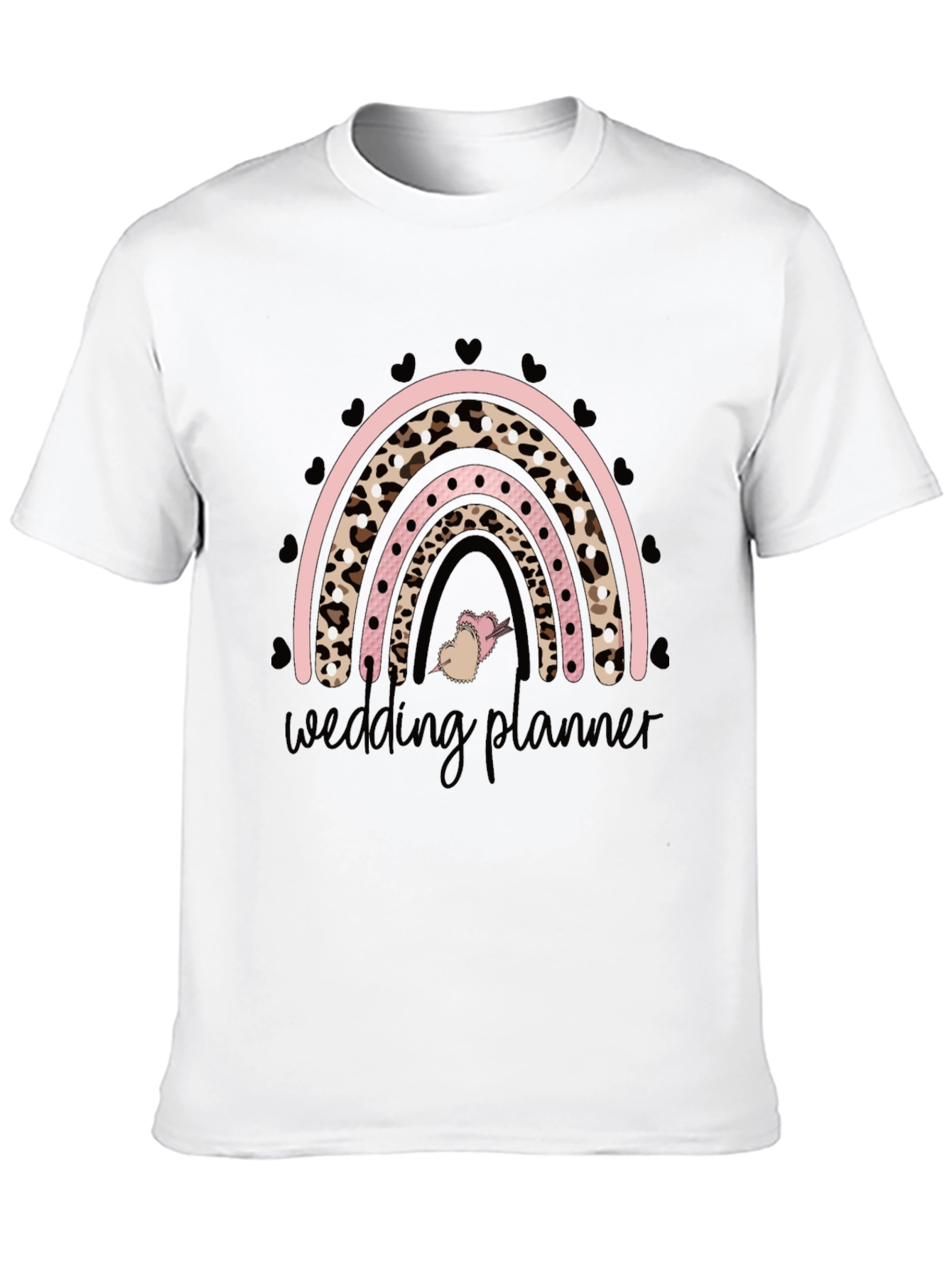 Camiseta Negra Wedding Planner Arcoíris Animal Print