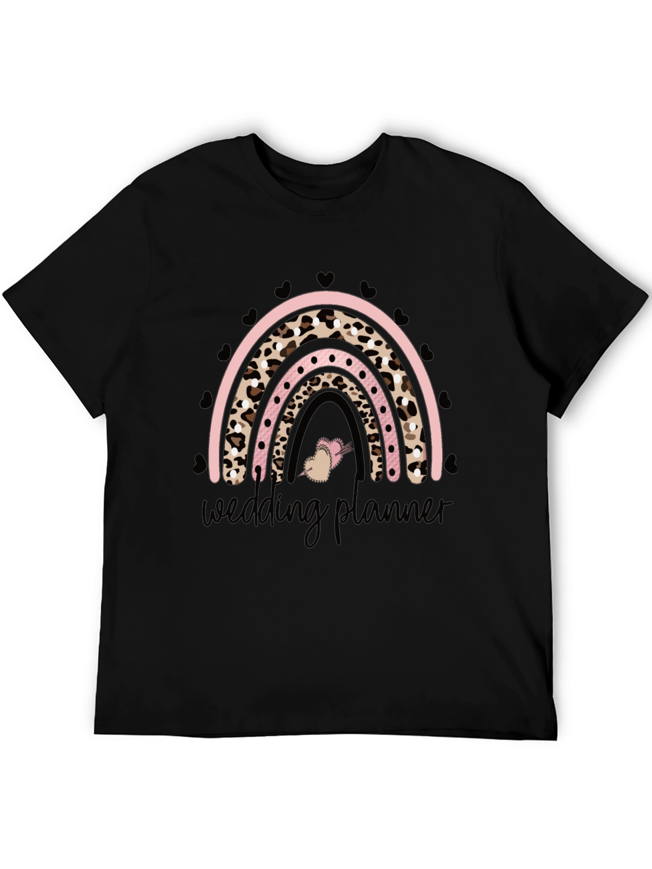 Camiseta Negra Wedding Planner Arcoíris Animal Print