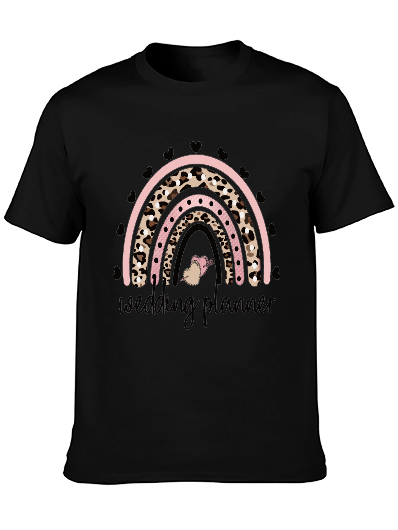 Camiseta Negra Wedding Planner Arcoíris Animal Print
