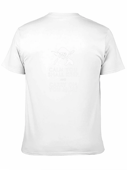 Camiseta Negra Yoda: Cálmate y Sigue Adelante