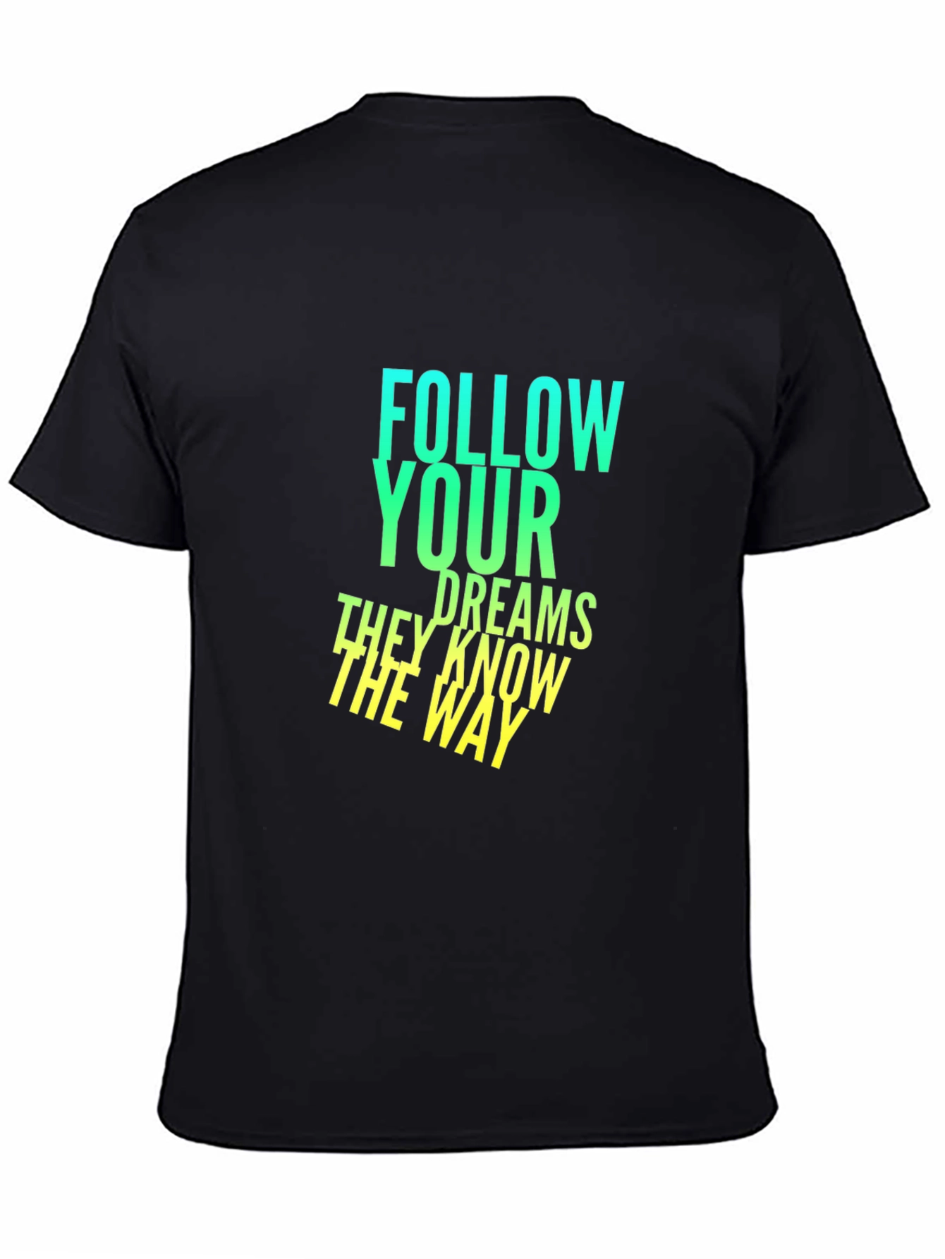 Camiseta Negra con Diseño Inspirador: Sigue Tus Sueños