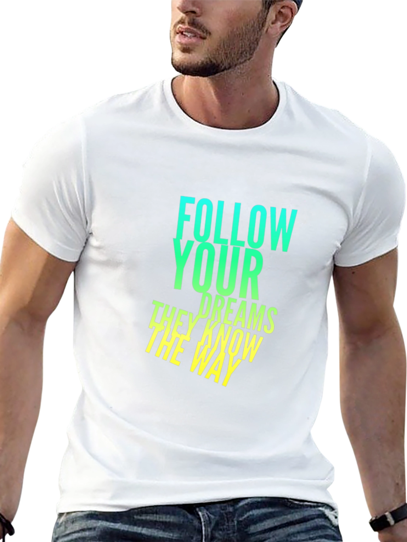 Camiseta Negra con Diseño Inspirador: Sigue Tus Sueños