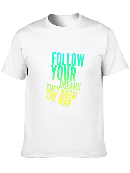 Camiseta Negra con Diseño Inspirador: Sigue Tus Sueños
