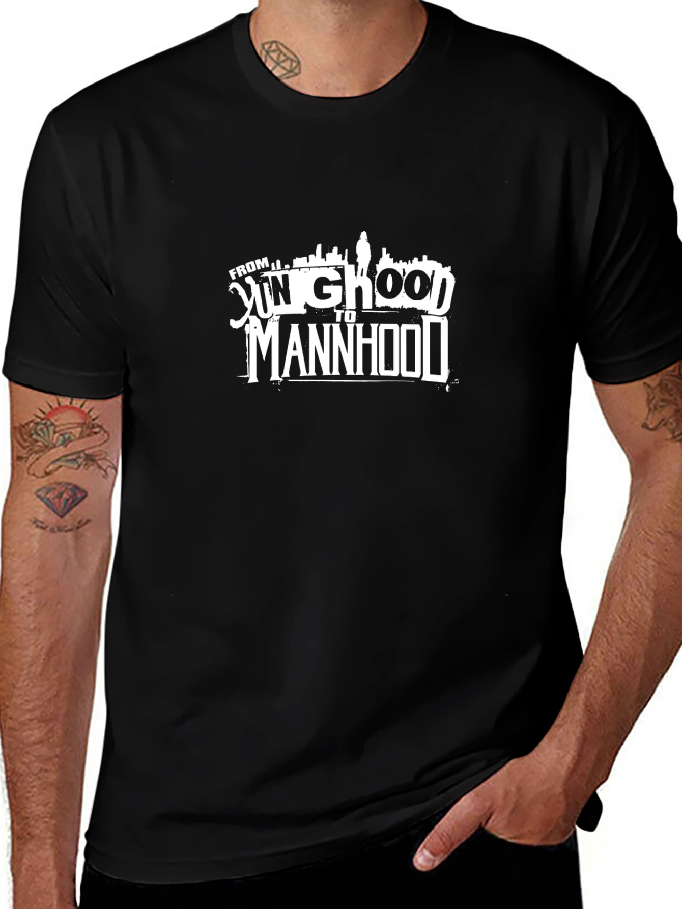 Camiseta Negra From Yung Ghood to Manhood