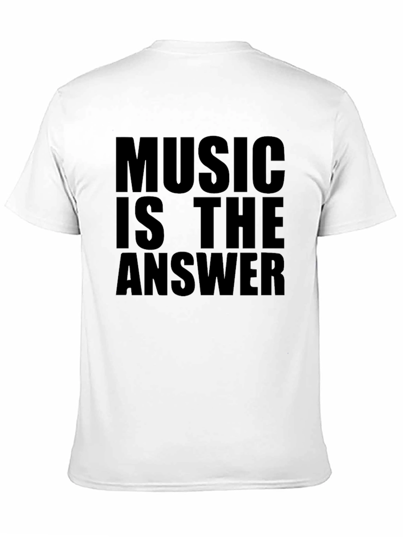 Camiseta Negra con Mensaje La Música es la Respuesta