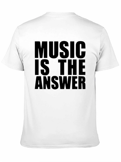 Camiseta Negra con Mensaje La Música es la Respuesta