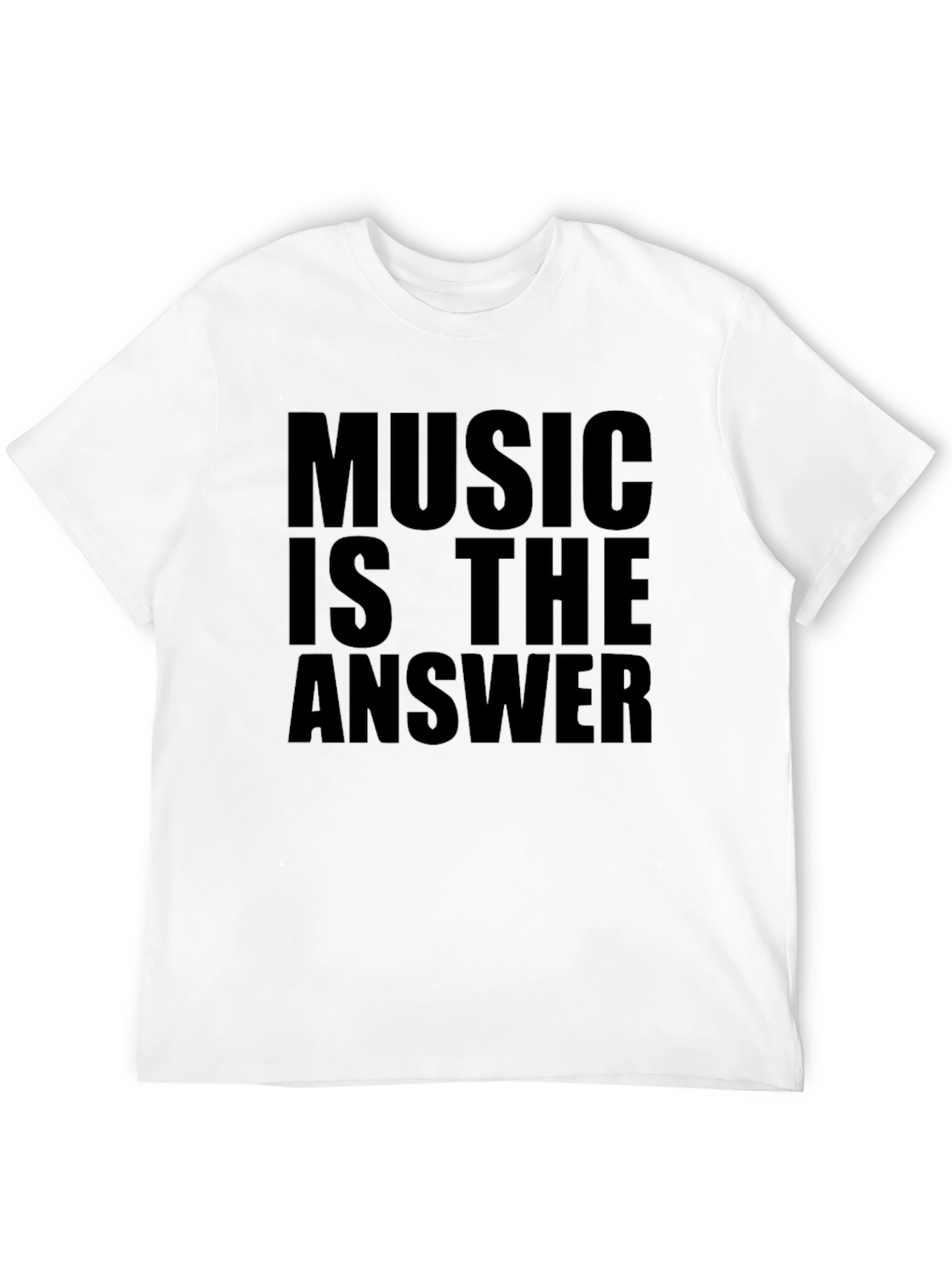 Camiseta Negra con Mensaje La Música es la Respuesta