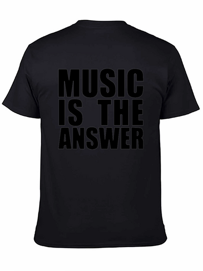 Camiseta Negra con Mensaje La Música es la Respuesta