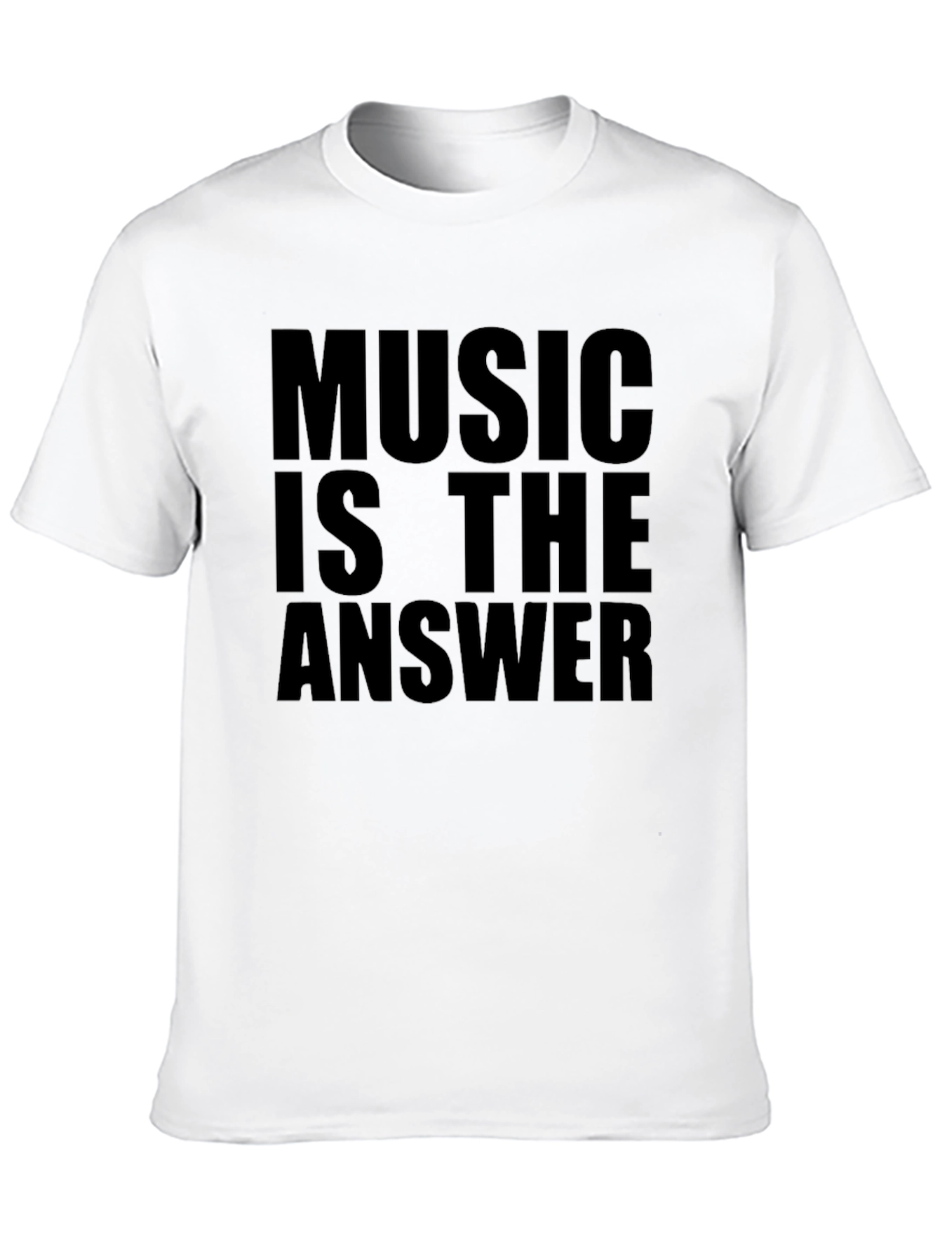 Camiseta Negra con Mensaje La Música es la Respuesta