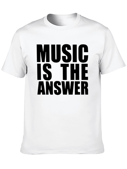 Camiseta Negra con Mensaje La Música es la Respuesta