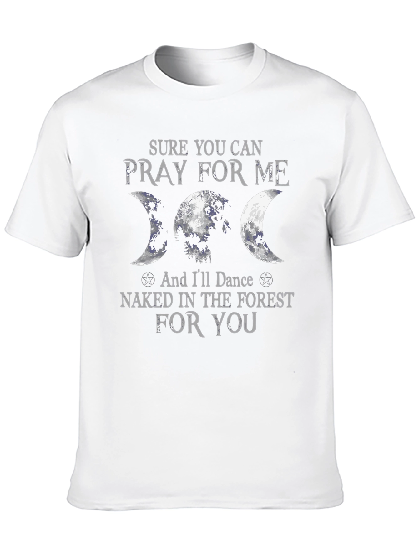 Camiseta Negra con Diseño de Luna y Bosque