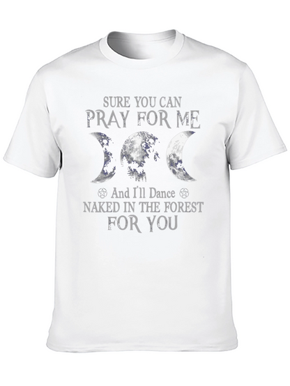 Camiseta Negra con Diseño de Luna y Bosque