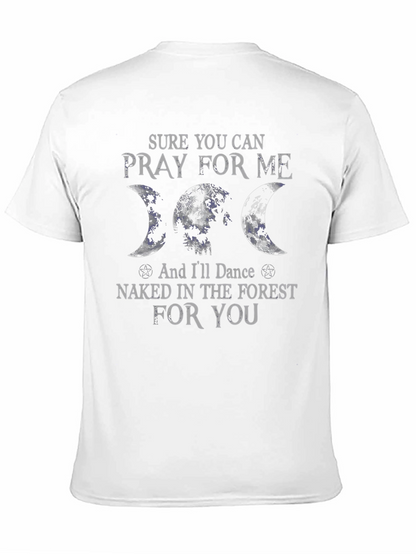 Camiseta Negra con Diseño de Luna y Bosque
