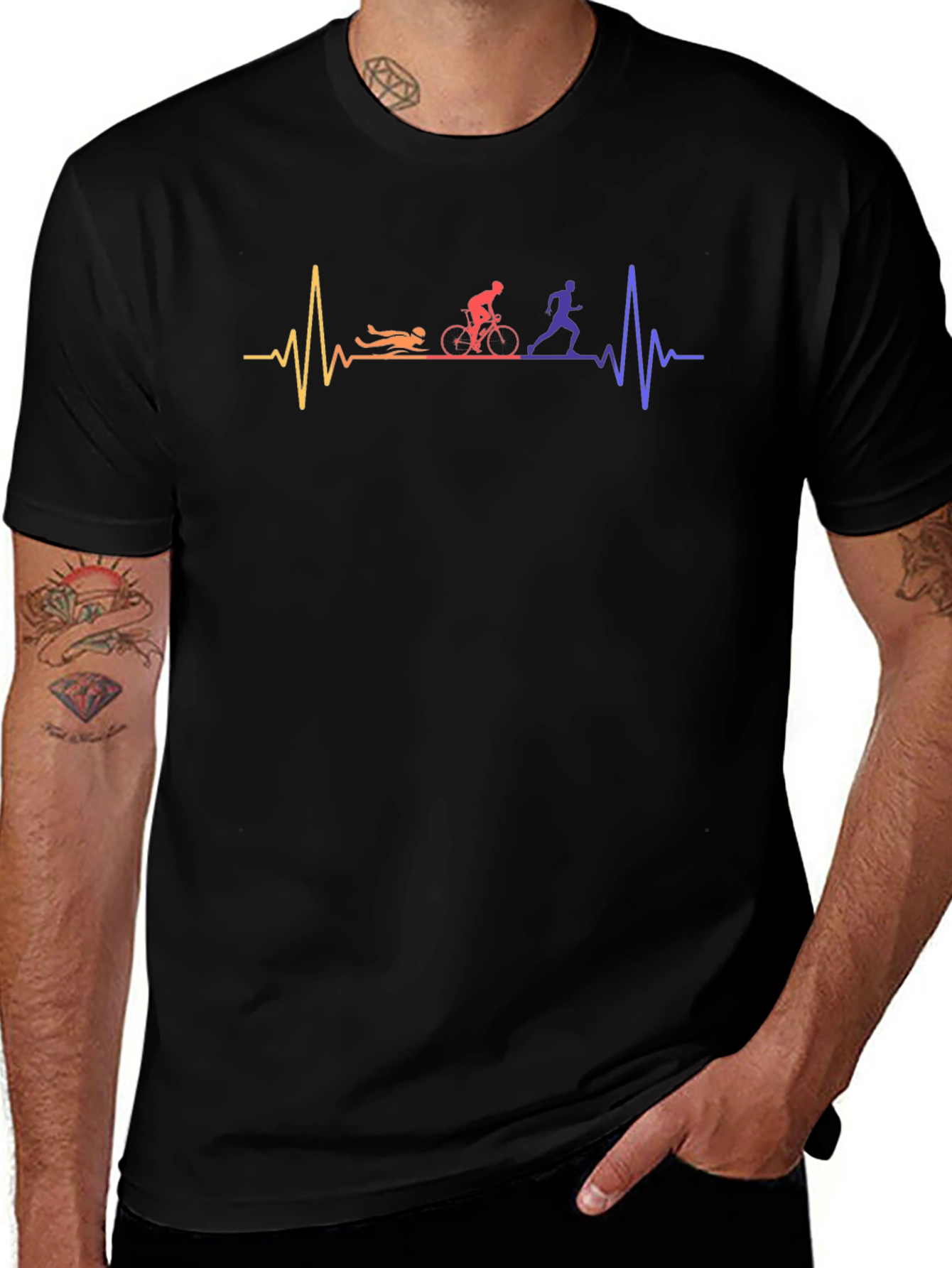 Camiseta Negra Deportiva Triatlón EKG Hombre