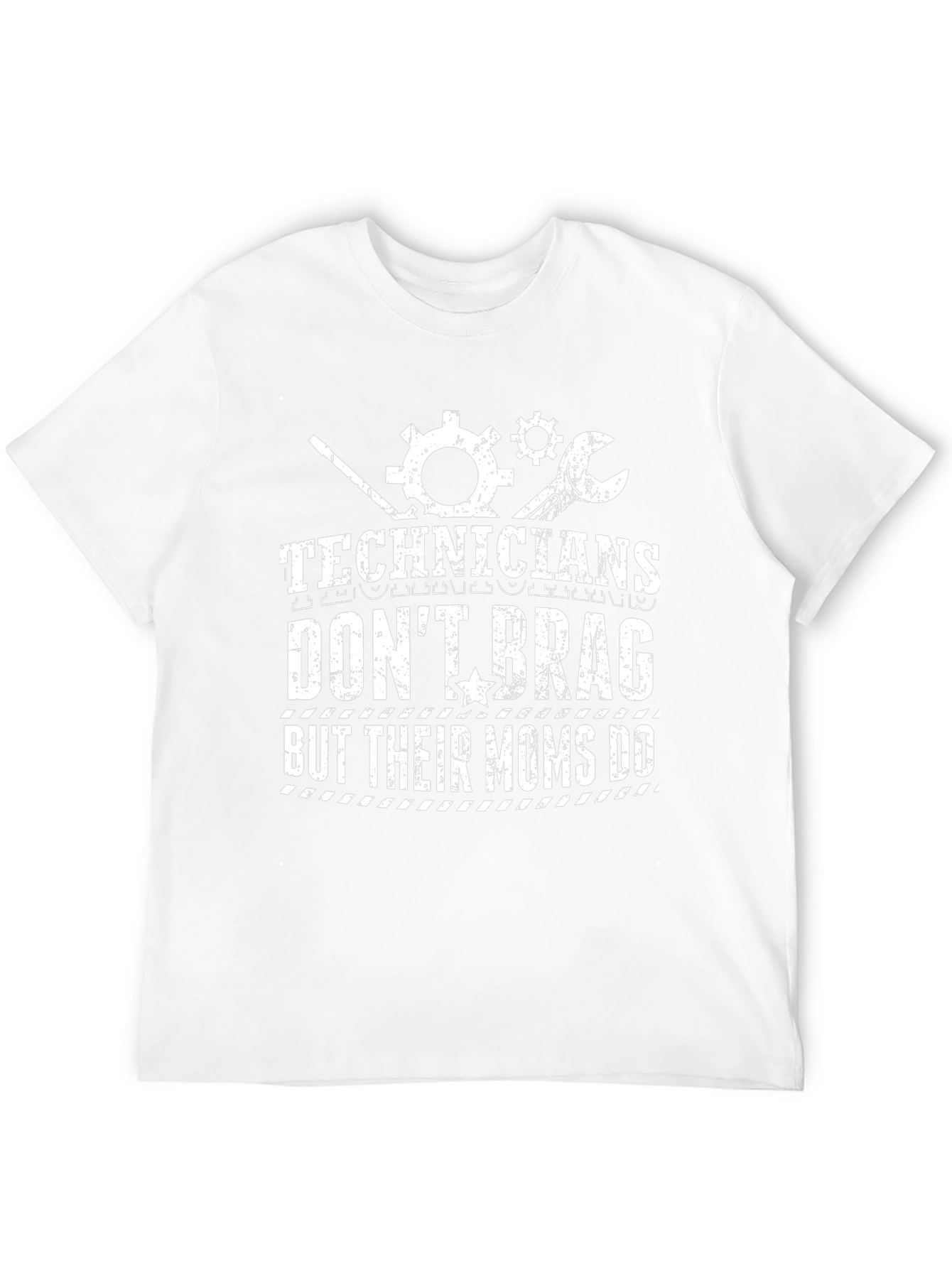 Camiseta Negra Technicians Dont Brag But Their Moms Do