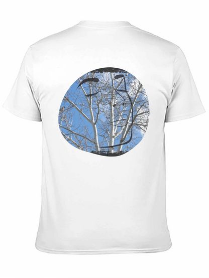 Camiseta Negra con Diseño de Árboles Invernales