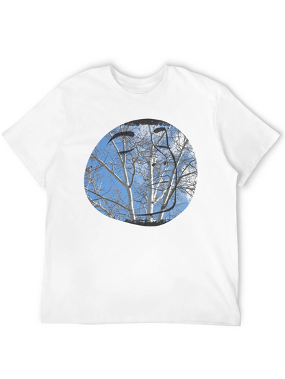 Camiseta Negra con Diseño de Árboles Invernales
