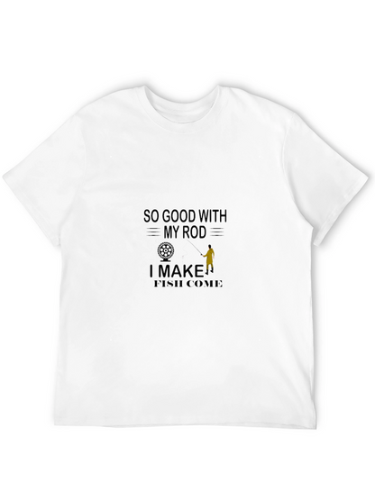 Camiseta negra con diseño de pesca humorístico