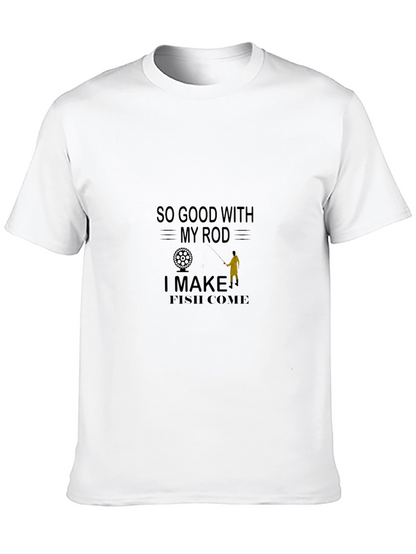Camiseta negra con diseño de pesca humorístico