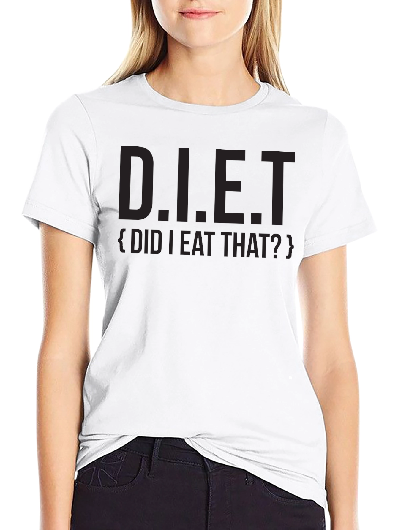 Camiseta Negra con Estampado D.I.E.T.