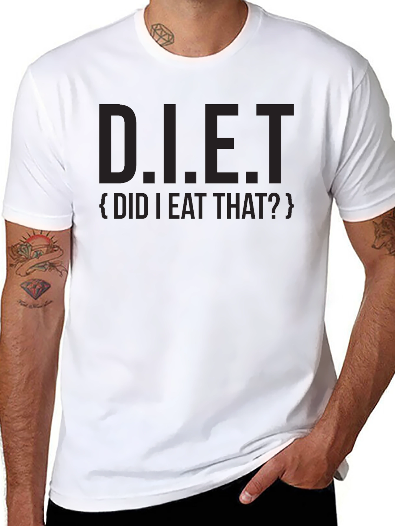 Camiseta Negra con Estampado D.I.E.T.