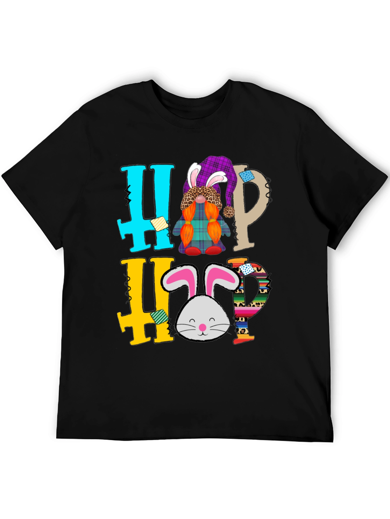 Camiseta Negra con Diseño de Pascua Hip Hop